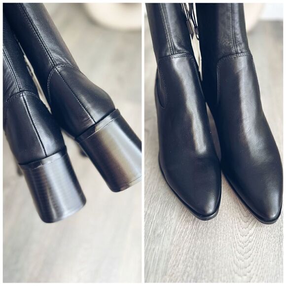 Zara Ankle Heeled Genuine Leather Boots New - Picture 9 of 12